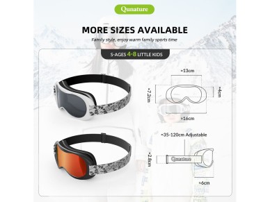 Gafas de esquí Qunature Panda para niños - Negro/Blanco Gafas de esquí Qunature Panda para niños - Negro/Blanco