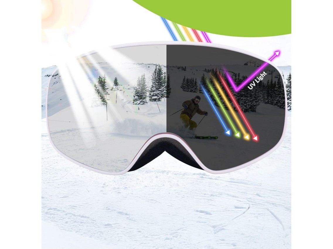 Qunature Pink Children's skiing goggles (medium/large children's version)