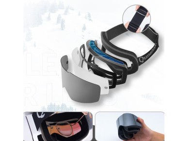 Qunature Black Frameless Ski Goggles - Black Qunature Black Frameless Ski Goggles - Black
