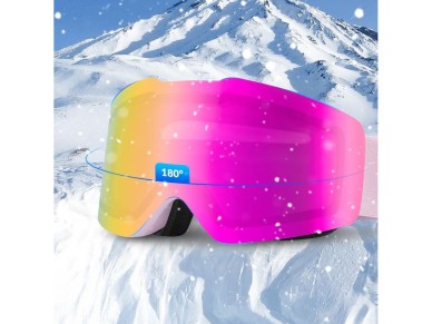 Qunature Pink Frameless Ski Goggles - Pink Qunature Pink Frameless Ski Goggles - Pink