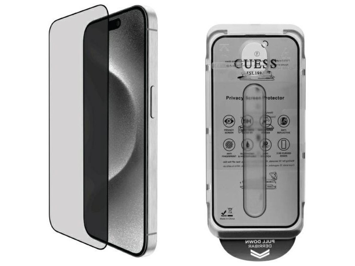 Guess Screen Protector Privacy 2.5D Outline tempered glass for iPhone 16