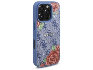 Guess 4G Flowers Print MagSafe case for iPhone 16 Pro Max - blue Guess 4G Flowers Print MagSafe case for iPhone 16 Pro Max - blue
