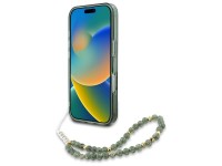 Funda Guess IML Flowers Allover Electro con correa de perlas y MagSafe para iPhone 16 Pro Max - verd Funda Guess IML Flowers Allover Electro con correa de perlas y MagSafe para iPhone 16 Pro Max - verd