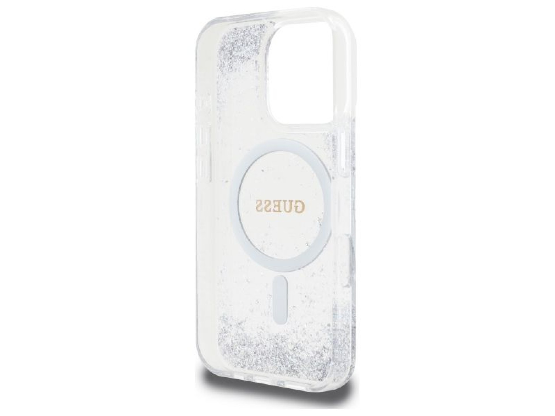 Capa MagSafe Guess Resin Gradient Glitter para iPhone 16 Pro - prata