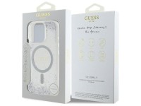Capa MagSafe Guess Resin Gradient Glitter para iPhone 16 Pro - prata