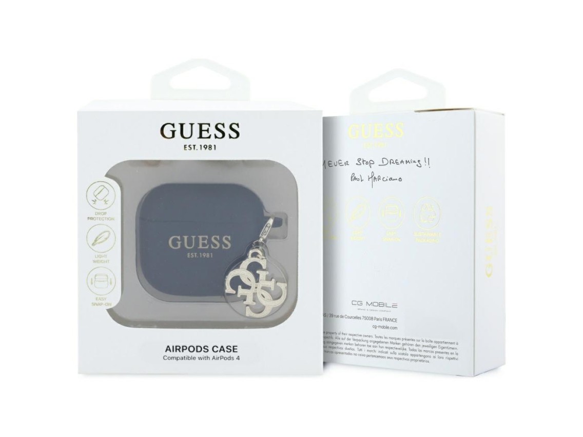 Capa Guess 4G Charm para AirPods 4 - Preta