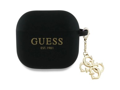 Capa Guess 4G Charm para AirPods 4 - Preta Capa Guess 4G Charm para AirPods 4 - Preta