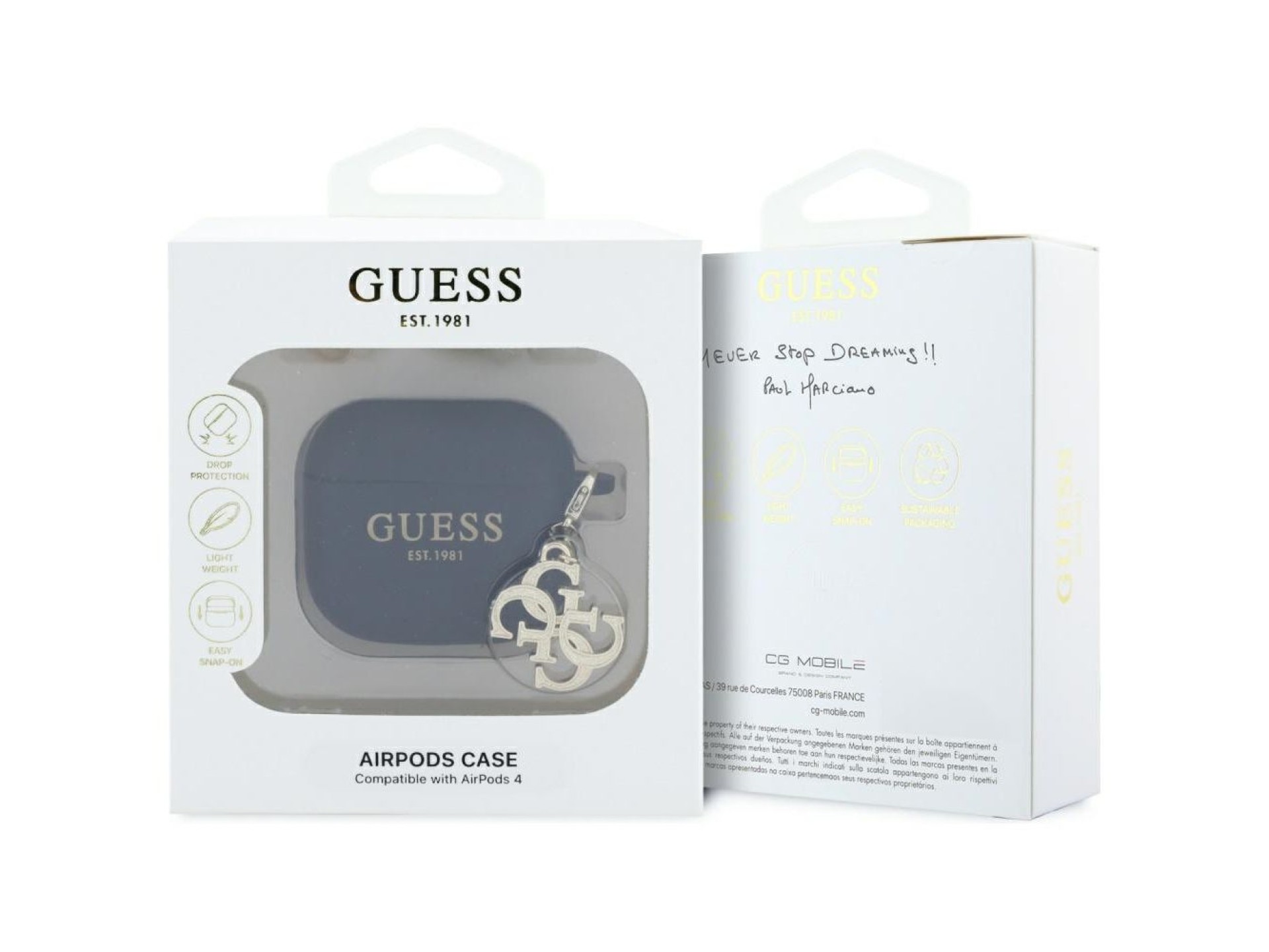 Capa Guess 4G Charm para AirPods 4 - Preta