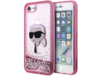 Karl Lagerfeld KLHCI8LNHKCP Capa rígida rosa/rosa com glitter para iPhone 7/8/SE 2020/2022 Karl Lage Karl Lagerfeld KLHCI8LNHKCP Capa rígida rosa/rosa com glitter para iPhone 7/8/SE 2020/2022 Karl Lage