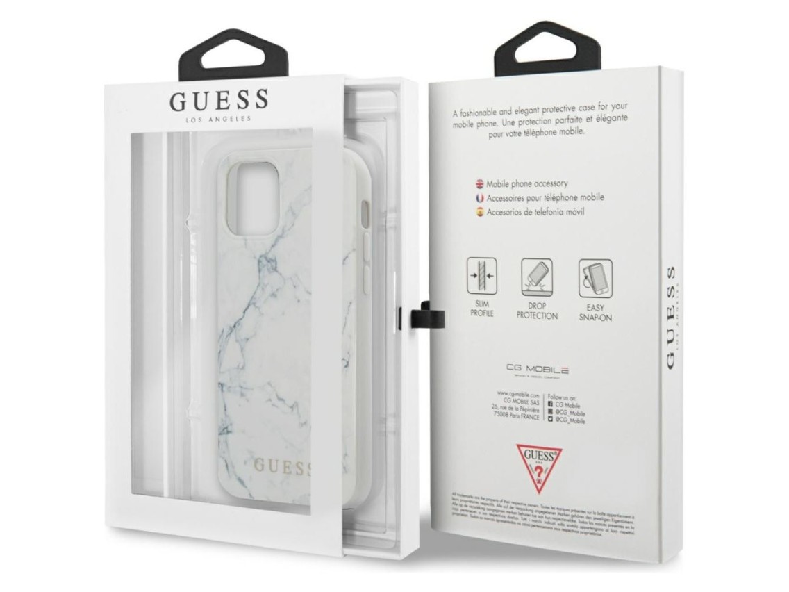 Guess Marble Case for iPhone 12 mini 5.4" - White