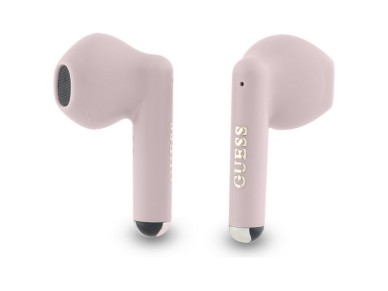 Fones de ouvido Bluetooth Guess GUTWSJ14ESGP TWS + base de carregamento rosa/rosa com logotipo cl�ss