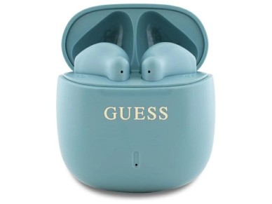 Fones de ouvido Bluetooth Guess GUTWSJ14ESGQ TWS + base de carregamento turquesa/turquesa com logoti