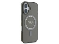 Capa Guess IML Glitter Circle MagSafe para iPhone 16 - preta Capa Guess IML Glitter Circle MagSafe para iPhone 16 - preta