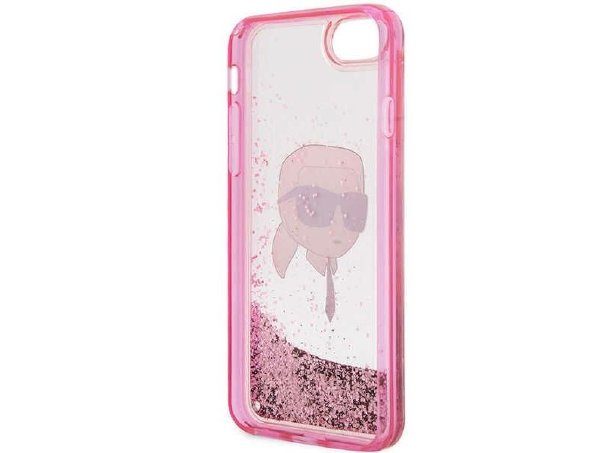 Karl Lagerfeld KLHCI8LNHKCP Capa rígida rosa/rosa com glitter para iPhone 7/8/SE 2020/2022 Karl Lage