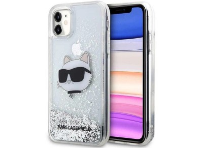 Karl Lagerfeld KLHCN61LNCHCS iPhone 11/ XR plateado/estuche rígido plateado Glitter Choupette Head Karl Lagerfeld KLHCN61LNCHCS iPhone 11/ XR plateado/estuche rígido plateado Glitter Choupette Head