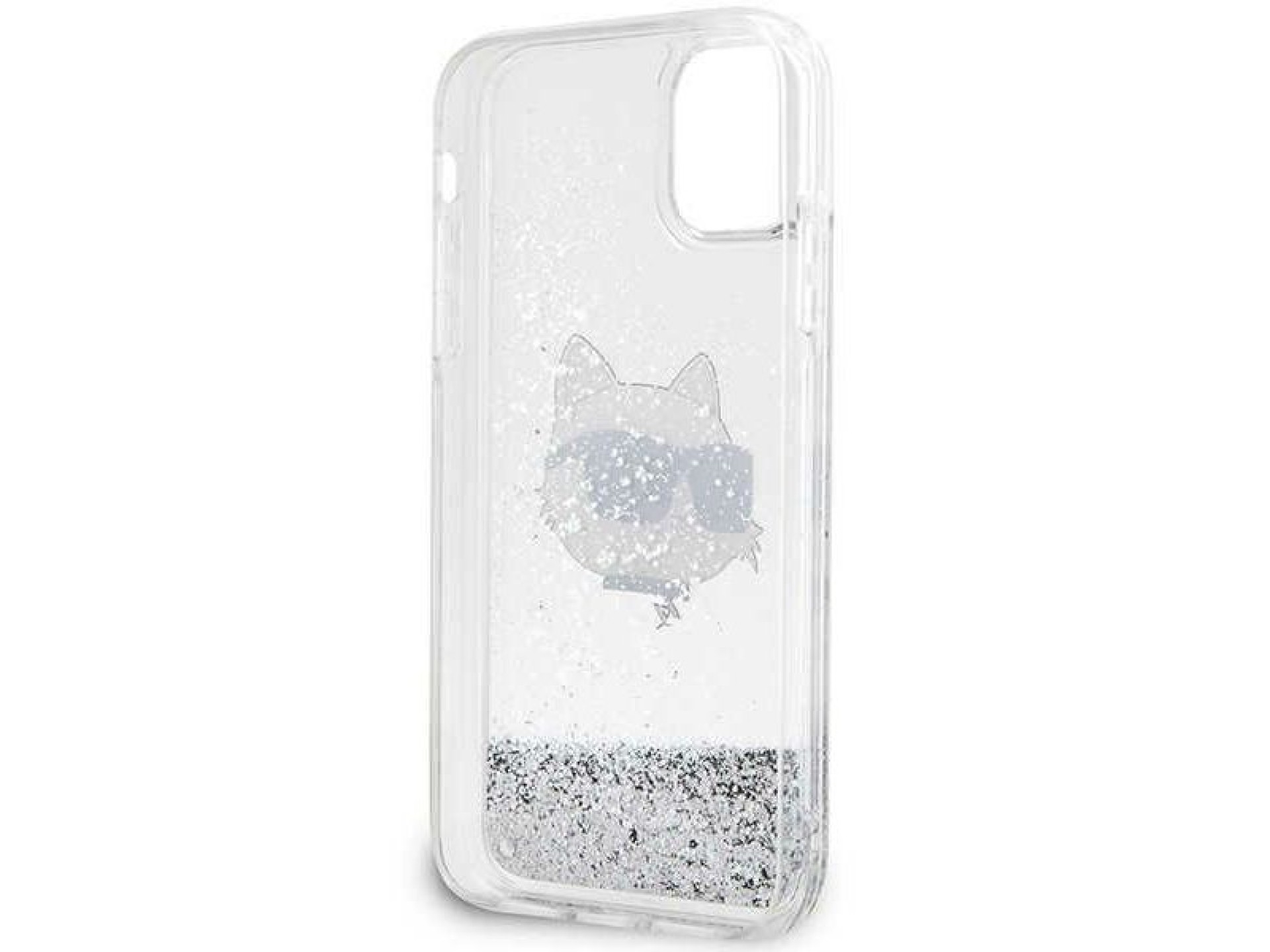 Karl Lagerfeld KLHCN61LNCHCS iPhone 11/ XR prateado/capa rígida prateada com glitter Choupette Head