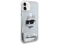 Karl Lagerfeld KLHCN61LNCHCS iPhone 11/ XR prateado/capa rígida prateada com glitter Choupette Head Karl Lagerfeld KLHCN61LNCHCS iPhone 11/ XR prateado/capa rígida prateada com glitter Choupette Head
