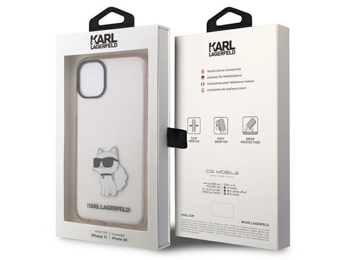 Karl Lagerfeld KLHCN61HNCHTCP iPhone 11 / Xr 6.1" rosa/rosa funda rígida Ikonik Choupette