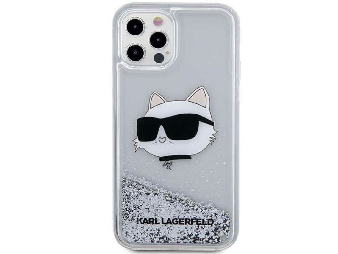 Karl Lagerfeld KLHCP12MLNHCCS iPhone 12/ 12 Pro 6.1" silver/silver hardcase Glitter Choupette Head