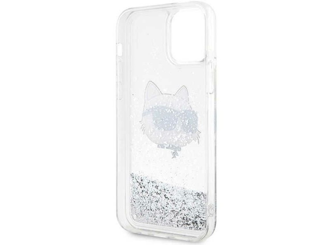 Karl Lagerfeld KLHCP12MLNHCCS iPhone 12/ 12 Pro 6.1" silver/silver hardcase Glitter Choupette Head