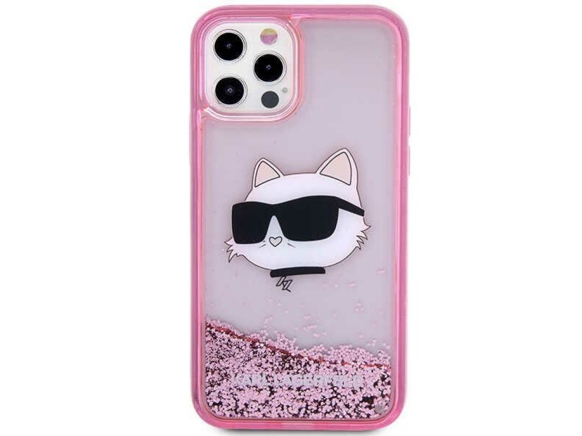 Karl Lagerfeld KLHCP12MLNCHCP iPhone 12/ 12 Pro 6.1" pink/pink hardcase Glitter Choupette Head
