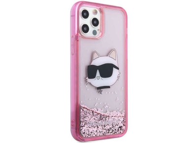 Karl Lagerfeld KLHCP12MLNCHCP iPhone 12/ 12 Pro 6.1" pink/pink hardcase Glitter Choupette Head