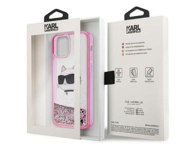 Karl Lagerfeld KLHCP12MLNCHCP iPhone 12/ 12 Pro 6.1" pink/pink hardcase Glitter Choupette Head