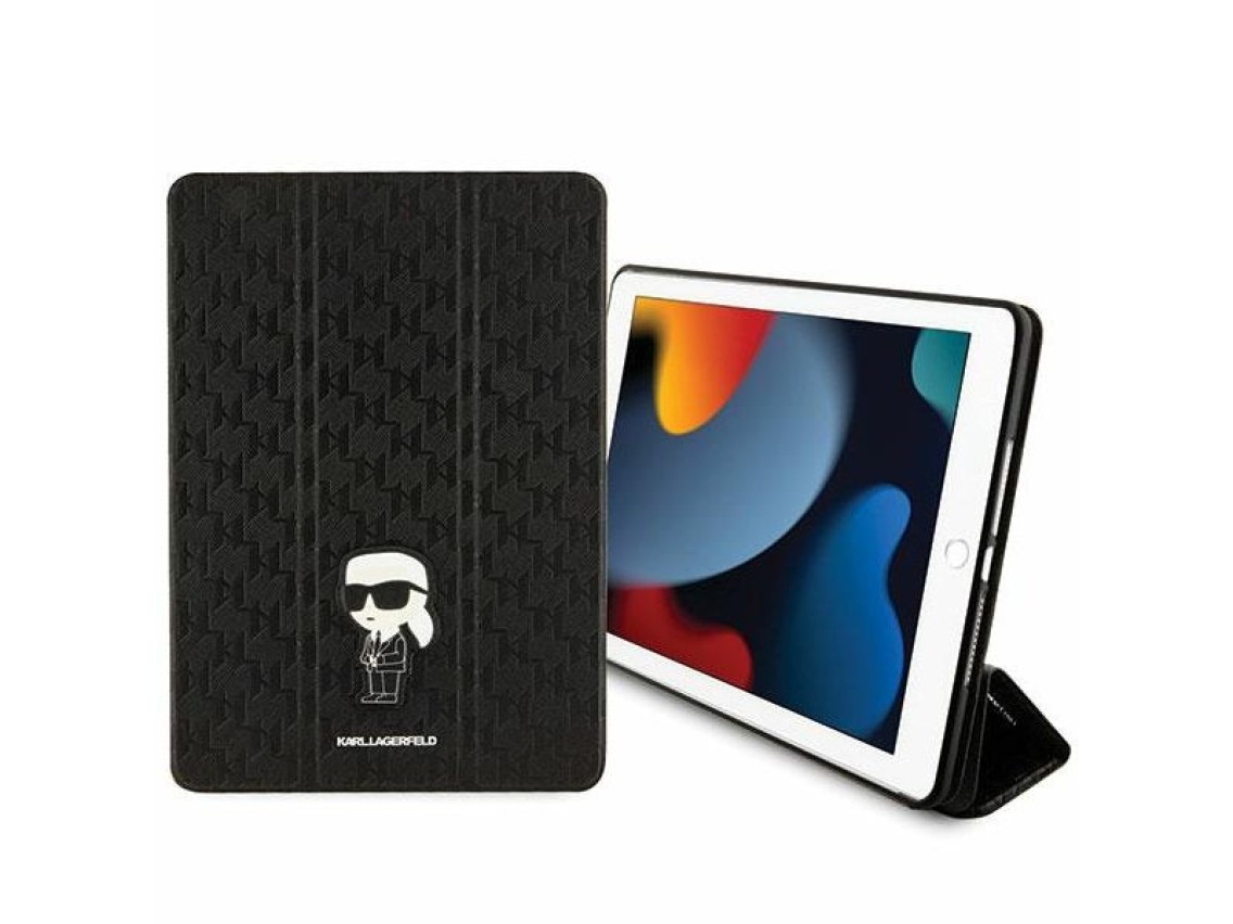 Funda Karl Lagerfeld Saffiano Monogram Ikonik para iPad de 10.2" 2019 (7.ª generación) con cierre ma