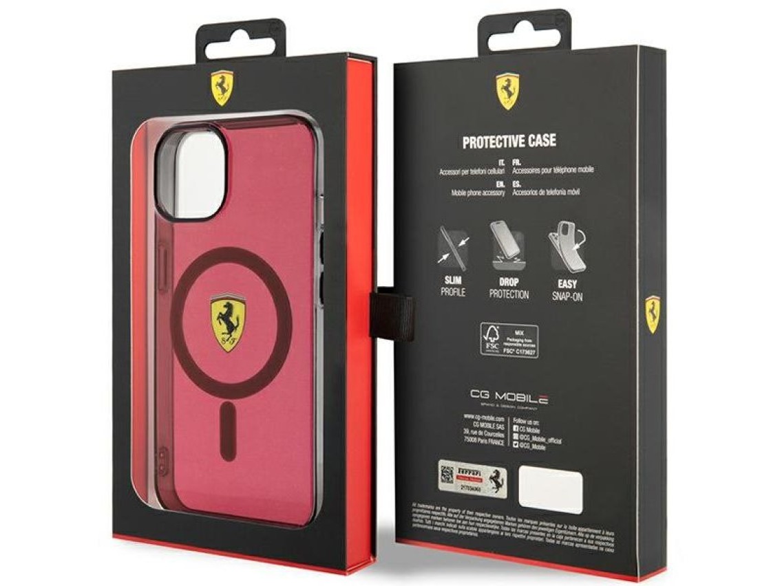 Ferrari FEHMP14SURKR iPhone 14 6.1" red/red hardcase Translucent Magsafe