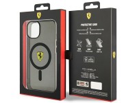 Ferrari FEHMP14SURKK Capa rígida preta/preta para iPhone 14 de 6,1" com MagSafe translúcido Ferrari FEHMP14SURKK Capa rígida preta/preta para iPhone 14 de 6,1" com MagSafe translúcido