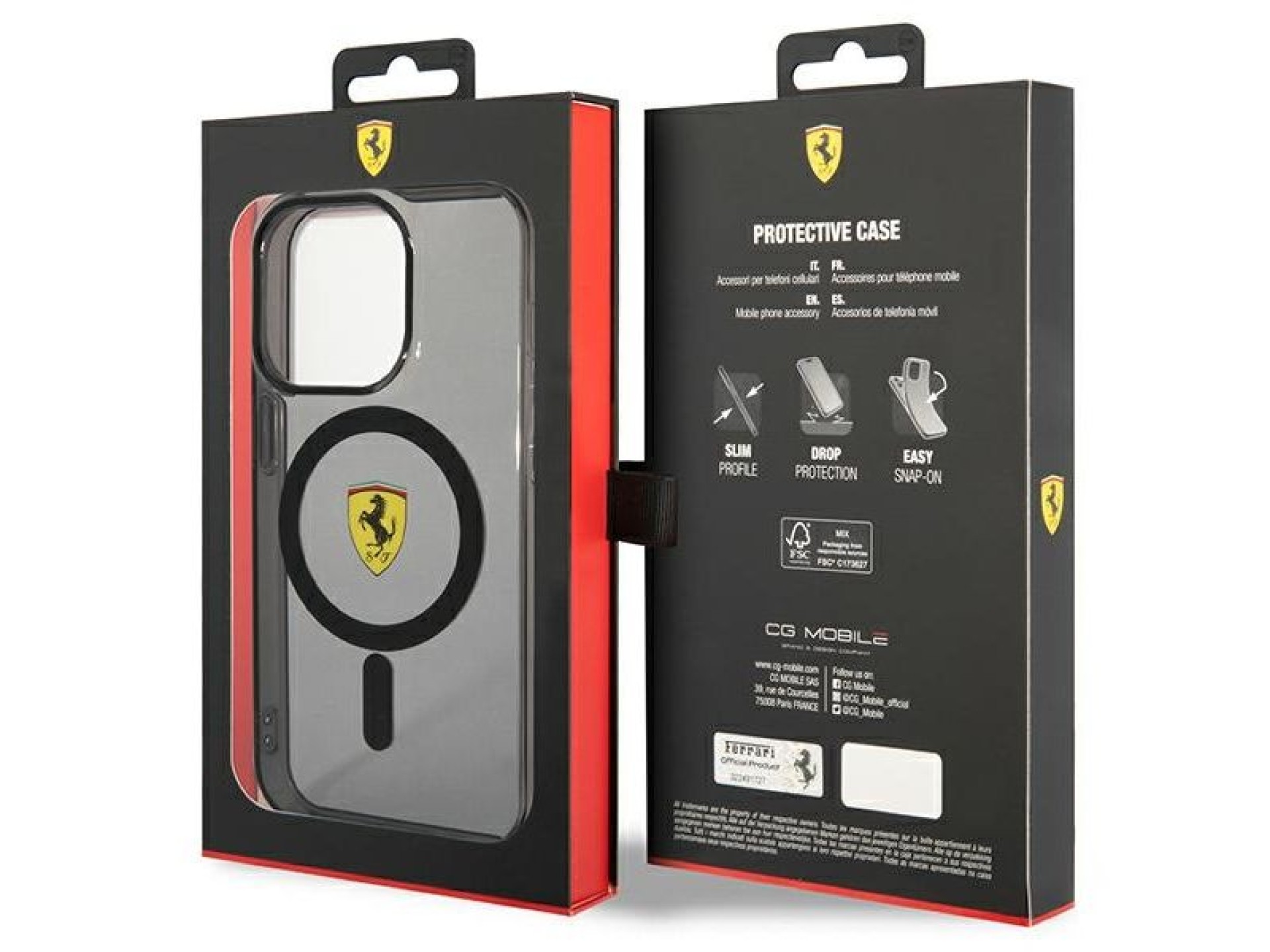 Ferrari FEHMP14LUKK Capa rígida preta/preta para iPhone 14 Pro 6.1