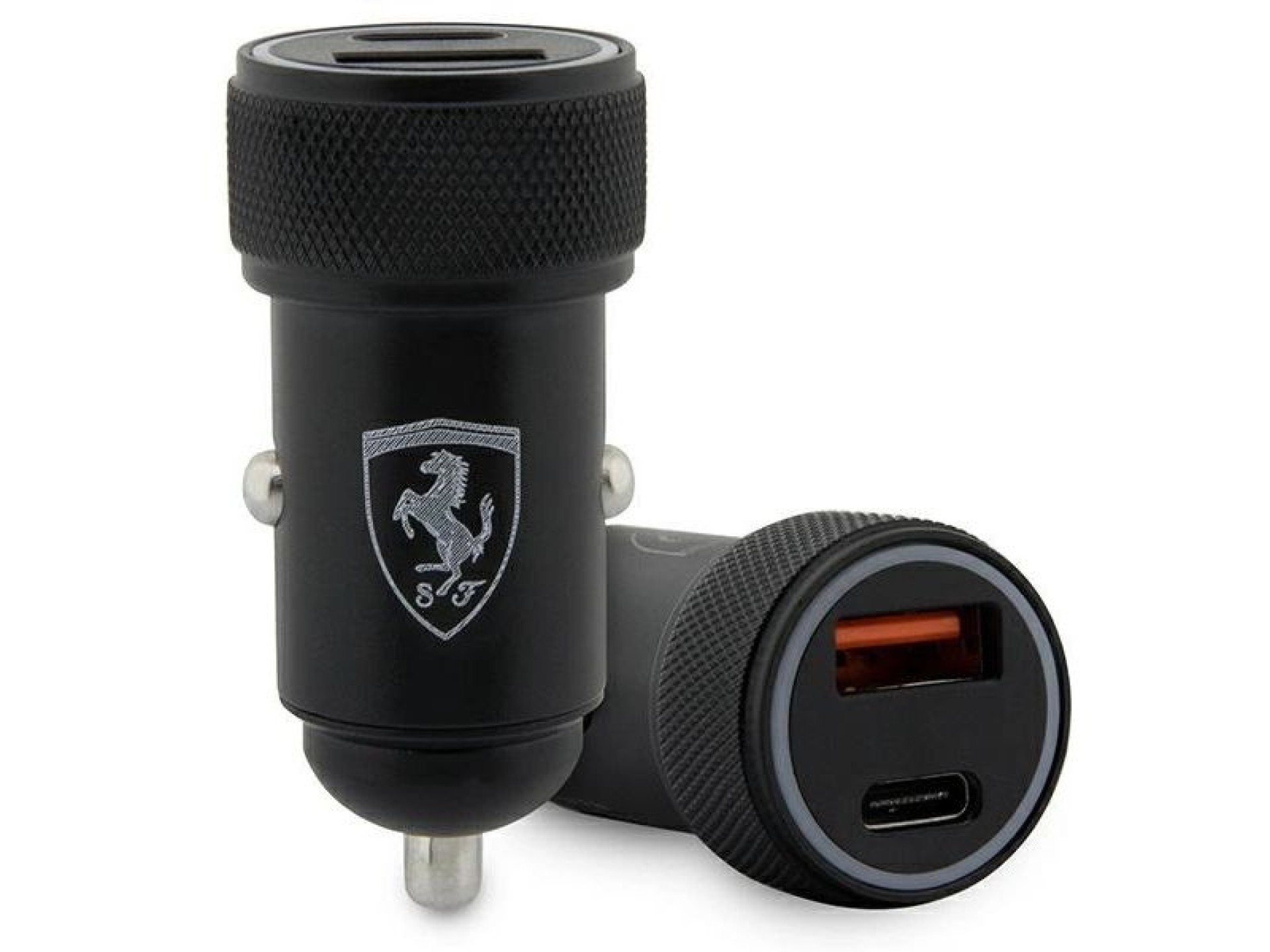 Cargador de coche Ferrari PD-QC 3.0 de carga rápida de 20 W - Negro