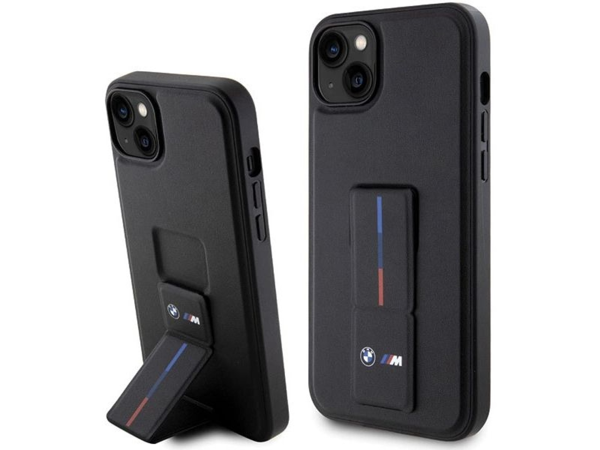 Capa BMW Grip Stand Hot Stamp para iPhone 14/15/13 - Preta