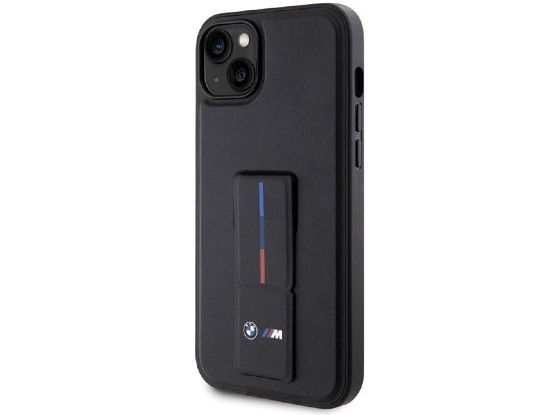 Capa BMW Grip Stand Hot Stamp para iPhone 14/15/13 - Preta