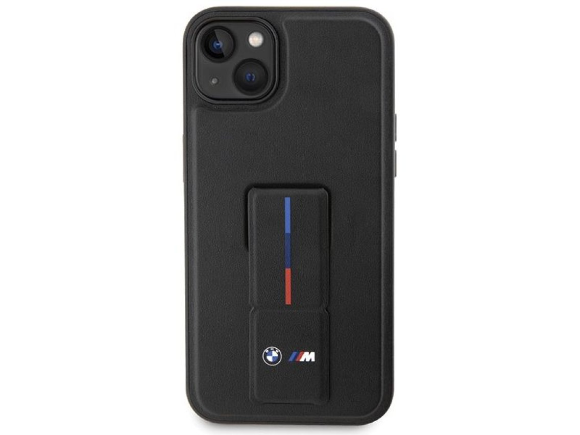 Capa BMW Grip Stand Hot Stamp para iPhone 14/15/13 - Preta