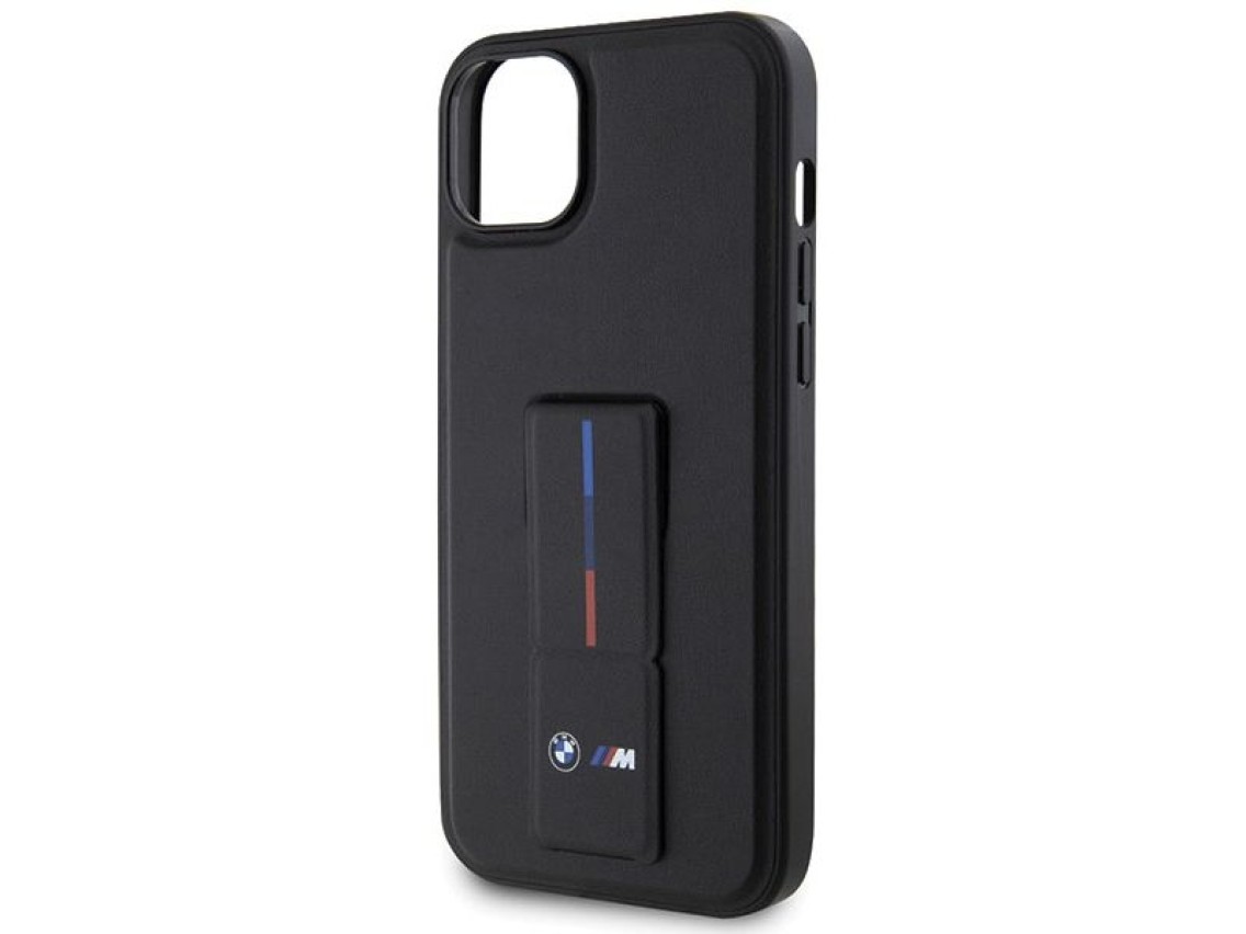 Capa BMW Grip Stand Hot Stamp para iPhone 14/15/13 - Preta