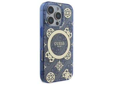 Guess GUHMP16XH4PYEEB iPhone 16 Pro Max 6.9" blue/blue hardcase IML Peony On 4G Background MagSafe Guess GUHMP16XH4PYEEB iPhone 16 Pro Max 6.9" blue/blue hardcase IML Peony On 4G Background MagSafe