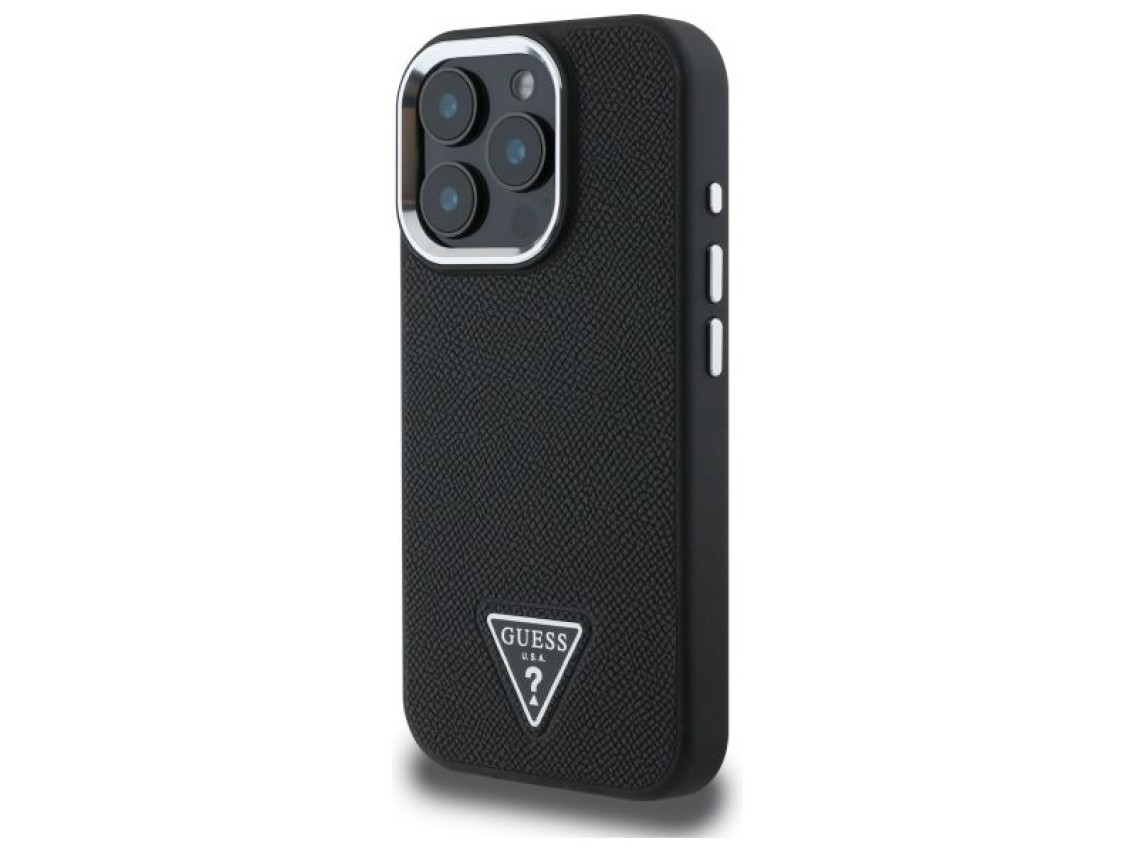 Guess GUHMP16XPGTSPSK iPhone 16 Pro Max 6.3" black/black hardcase Grained Triangle MagSafe