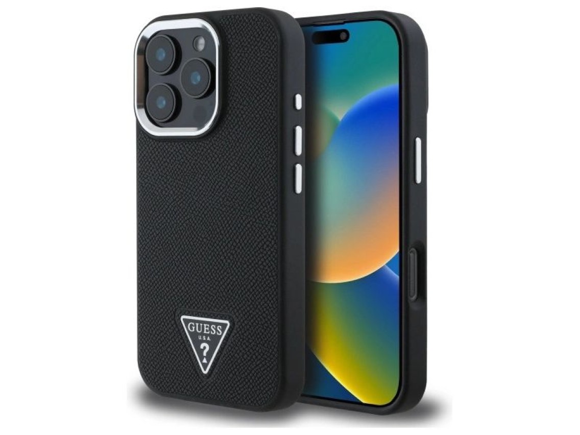 Guess GUHMP16XPGTSPSK iPhone 16 Pro Max 6.3" black/black hardcase Grained Triangle MagSafe