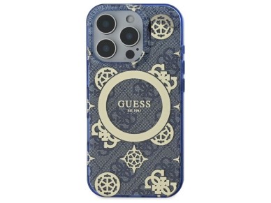 Guess GUHMP16XH4PYEEB iPhone 16 Pro Max 6.9" blue/blue hardcase IML Peony On 4G Background MagSafe Guess GUHMP16XH4PYEEB iPhone 16 Pro Max 6.9" blue/blue hardcase IML Peony On 4G Background MagSafe