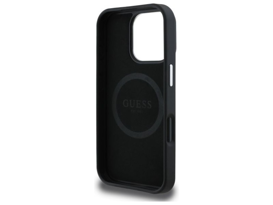 Guess GUHMP16XPGTSPSK iPhone 16 Pro Max 6.3" black/black hardcase Grained Triangle MagSafe