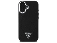 Capa rígida preta com textura triangular para iPhone 16 Plus 6.7" Guess GUHMP16MPGTSPSK. Capa rígida preta com textura triangular para iPhone 16 Plus 6.7" Guess GUHMP16MPGTSPSK.