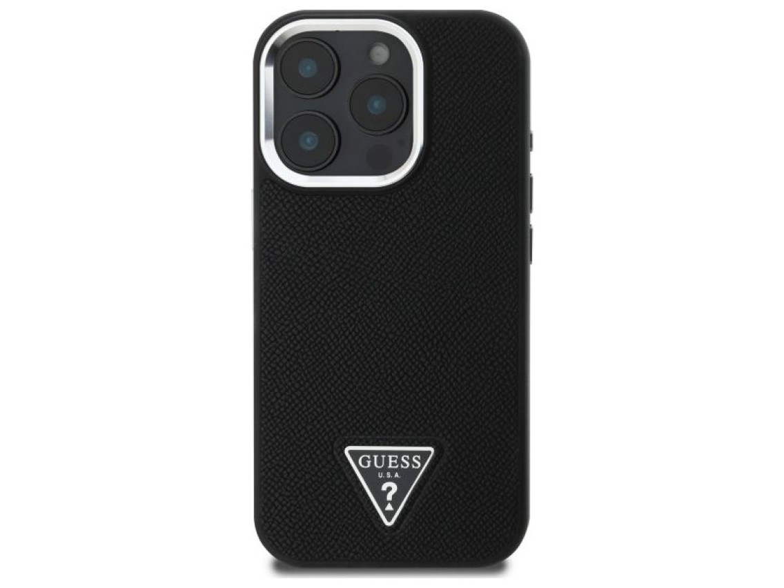 Guess GUHMP16XPGTSPSK iPhone 16 Pro Max 6.3" black/black hardcase Grained Triangle MagSafe