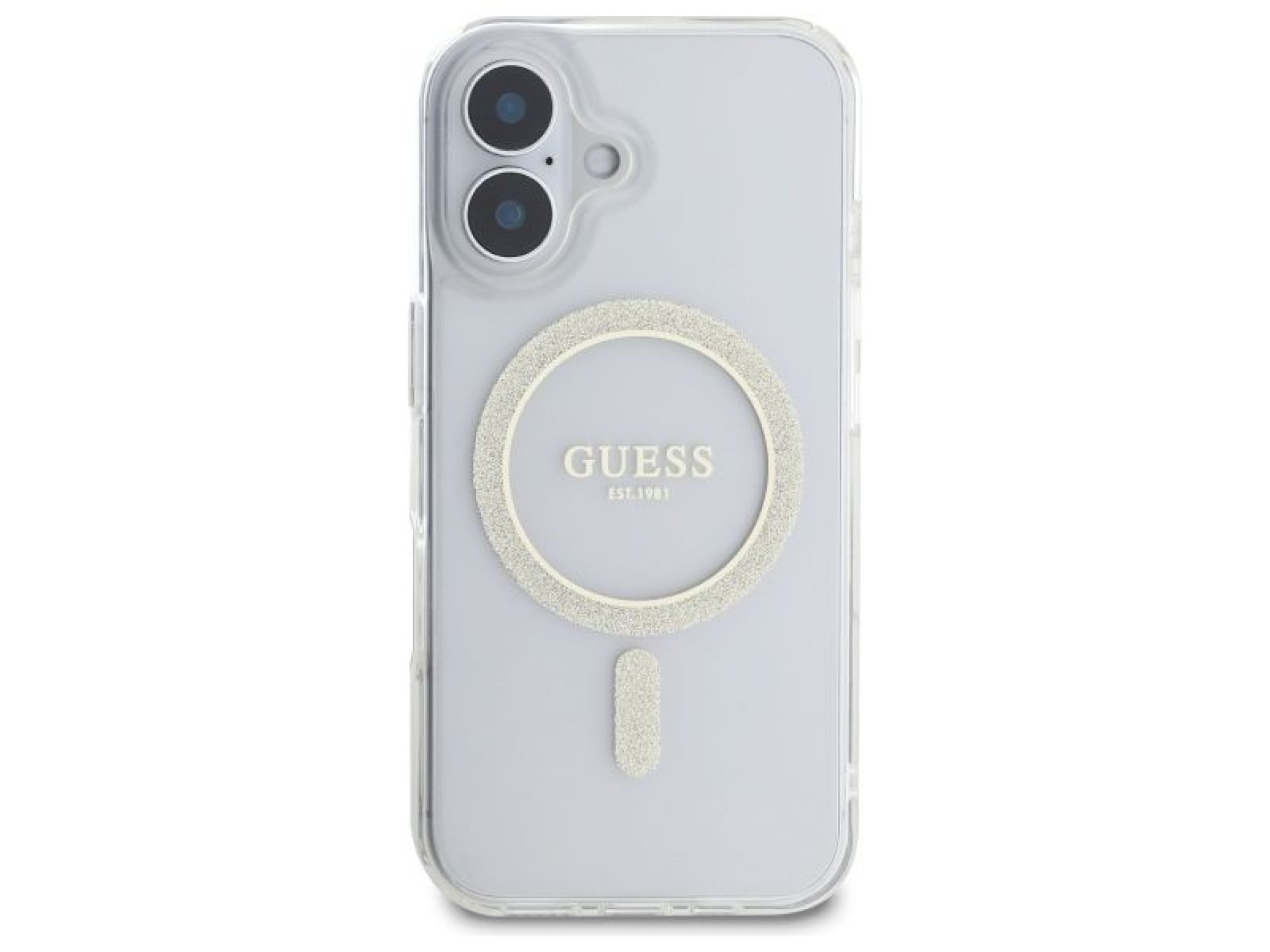 Funda rígida transparente Guess GUHMP16MHFGERET para iPhone 16 Plus de 6,7