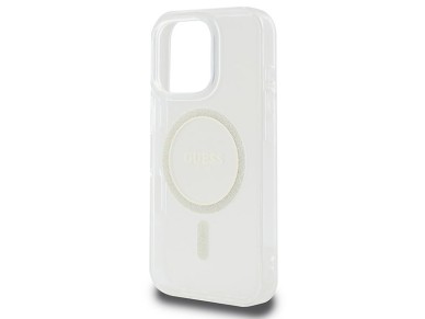 Capa MagSafe Guess IML Glitter Circle para iPhone 16 Pro Max - Transparente