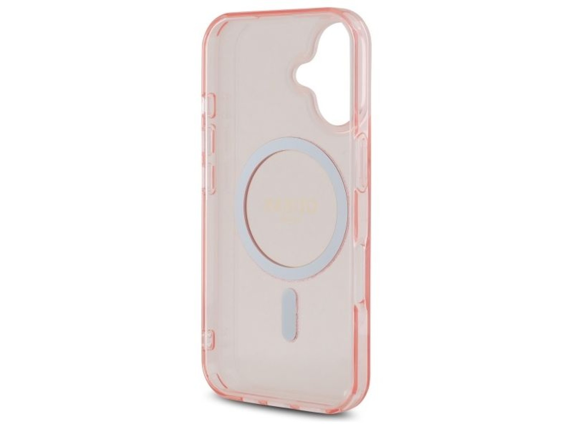 Capa rígida rosa/rosa com glitter circular IML MagSafe para iPhone 16 6.1