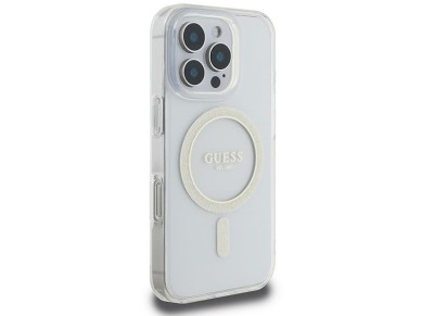 Capa MagSafe Guess IML Glitter Circle para iPhone 16 Pro Max - Transparente