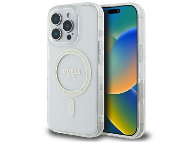 Guess IML Glitter Circle MagSafe Case for iPhone 16 Pro Max - Clear Guess IML Glitter Circle MagSafe Case for iPhone 16 Pro Max - Clear