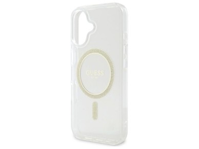 Guess GUHMP16MHFGERET iPhone 16 Plus 6.7" transparent hardcase IML Glitter Circle MagSafe Guess GUHMP16MHFGERET iPhone 16 Plus 6.7" transparent hardcase IML Glitter Circle MagSafe