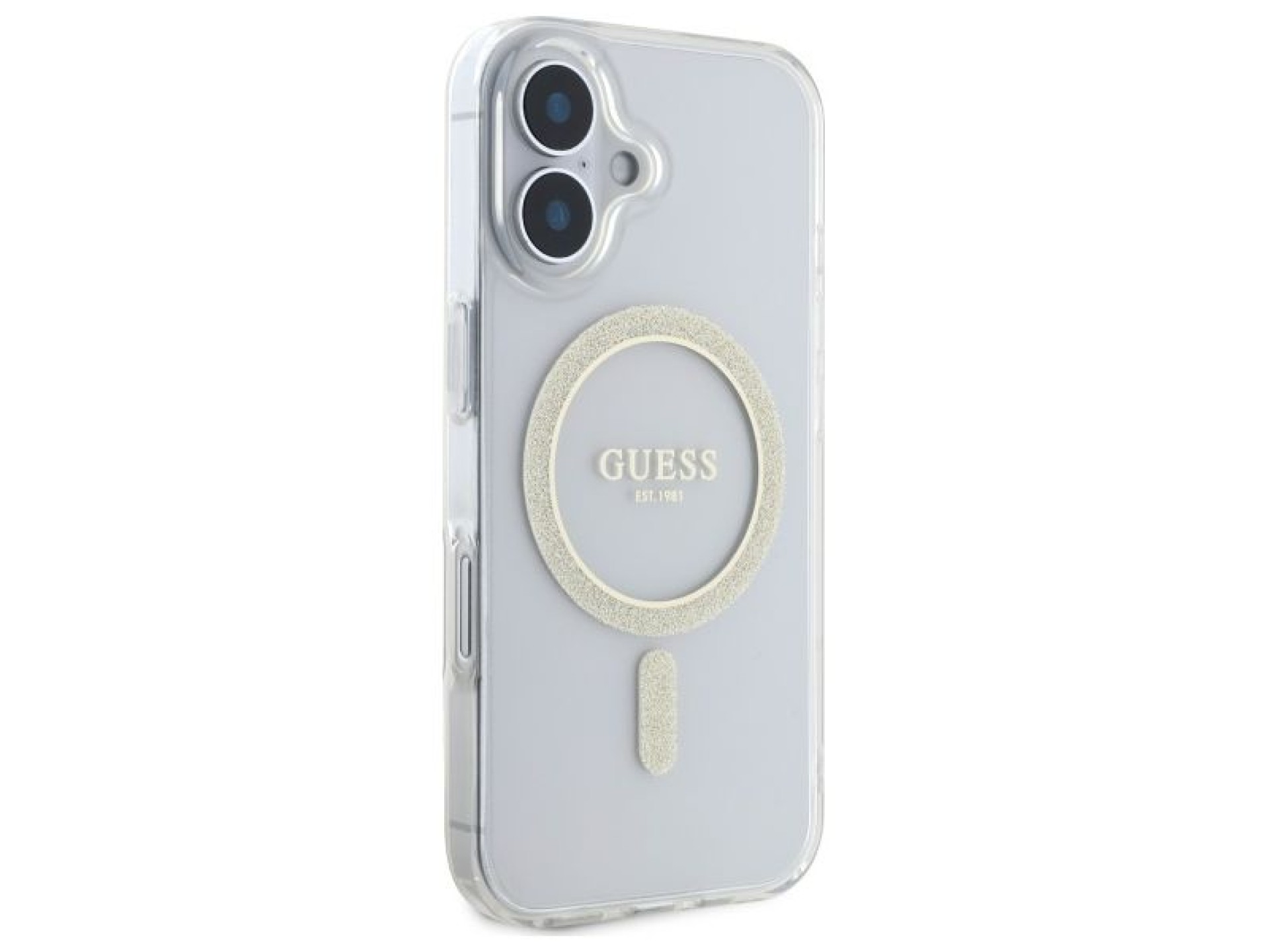 Funda rígida transparente Guess GUHMP16MHFGERET para iPhone 16 Plus de 6,7